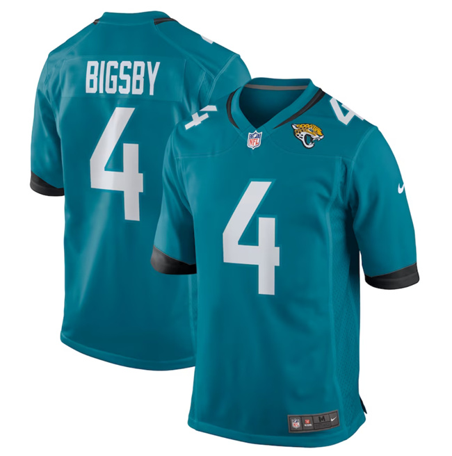 Men's Jacksonville Jaguars #4 Tank Bigsby Teal Football Stitched Jersey